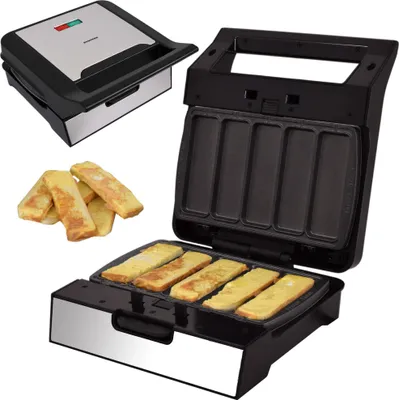 Produktbild von Syntrox Germany Kontaktgrill XXL Plovas – Panini Maker, Elektrogrill mit Keramikbeschichtung, 1800 Watt, abnehmbare Grillplatten (French Toast)
