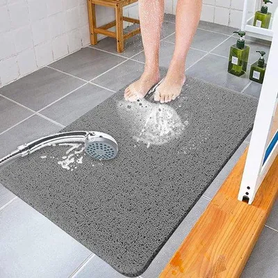 Produktbild von Famanu Duschemat Antirutsch - 40 x 80 cm, PVC, mit Abflusslöchern - Grau