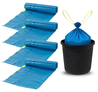Produktbild von Bottari 60 Müllsäcke 40 l 55 x 65 cm mit Verschlussgriffen, hellblau, robuste un