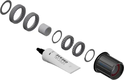 Produktbild von DT Swiss Umrüstkit HR-Nabe Stahl, 3 Pawl in Ratchet, Shimano, schwarz (1 Set)