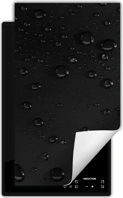 Produktbild von DarHaus Herdabdeckplatte 1 teilig 30x52 cm Anti Rutsch Matte Aufrollbar, schwarz - Tropfen