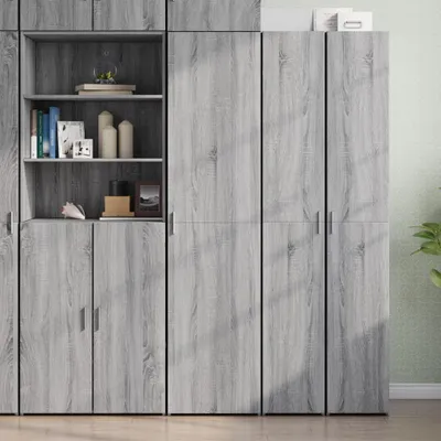 Image de vidaXL Highboard Gris Sonoma 45x42,5x185 cm Matériau dérivé du bois