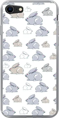Produktbild von MuchoWow® Handyhülle Schutzhülle Hülle für Telefoonhoesje iPhone 7 Muster - Kaninchen - Ohr - Jungen - Mädchen - Kinder - Kind Silikon Softcase Handy Hülle - Kartenhalter