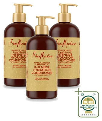 Imagen del producto de 3 unidades de acondicionador hidratante intensivo SheaMoisture - Manuka y miel, aceite de mafura - 384 ml - Paquete de ahorro - 3 piezas