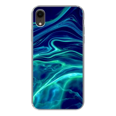 Produktbild von MuchoWow® Handyhülle Schutzhülle Hülle für iPhone XR Abstrakt - Wellen - Design Silikon Softcase Handy Hülle - Schutzdeckel