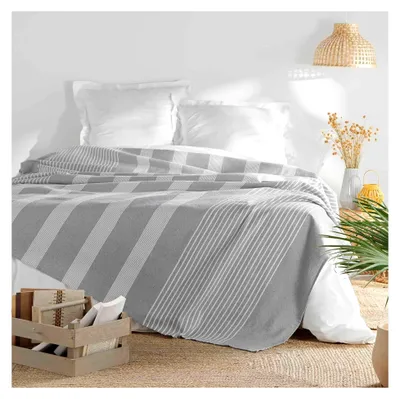 Produktbild von Tagesdecke in Grau (220 x 240 cm) aus Baumwolle und Polyester