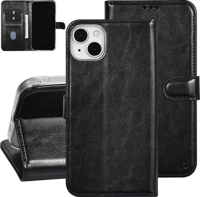 Immagine prodotto di UNIQ Accessory Custodia a libro per iPhone 15 e 14 Plus - Porta carte per 3 carte - Chiusura magnetica - Nero