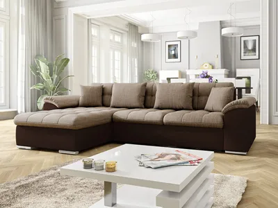Produktbild von MIRJAN24 Ecksofa Diana, Eckcouch mit Bettkasten und Schlaffunktion, Polsterecke (Ecksofa Links, Soft 066 + Lawa 02)