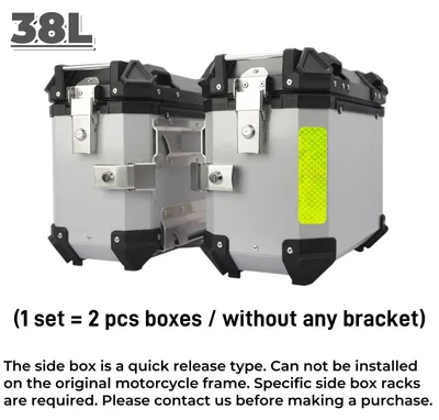 Produktbild von Motorrad-Seitenkoffer - Seitenkoffer-Set - 2er-Set - Aluminium - Schnellverschluss - Wasserdicht - 38 l - Standarddesign S