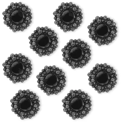 Produktbild von 10 Stück 20 mm Legierungs Strass-Knöpfe - Vintage Nähknöpfe für Kleidung und DIY