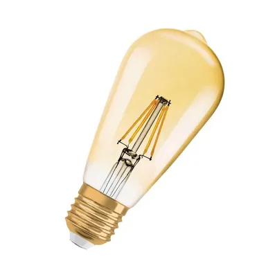 Image de 1906 Edison Led Clair Filament Variable Or 6.5w E27 Chaud - Osram