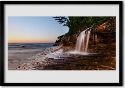 Produktbild von Bild 100x70 MDF-Rahmen Wandkunst Wasserfall Landschaft Wasser