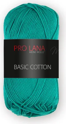 Produktbild von Pro Lana BASIC Baumwolle Baumwollgarn 50 g ideal für Kleidung, Spielzeug, Accessoires 125 m Farbe 064 - smaragd