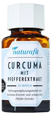 Zdjęcie produktu dla naturafit Kurkuma z ekstraktem z pieprzu w kapsułkach, 60 kapsułek