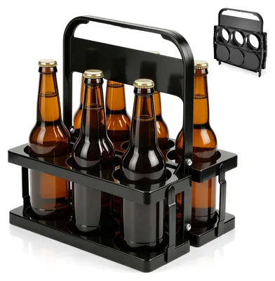Imagen del producto de Soporte para botellas, capacidad para 6 botellas, dimensiones 27 x 18 x 31 cm, almacenamiento estable, ideal para botellas de vino