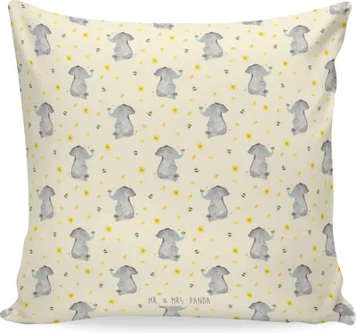 Produktbild von Mr. & Mrs. Panda Dekokissen Elefant Biene - Gelb - Geschenk, Liebesspruch, Liebe, Kuschel Kissen, Deko, Gute Laune, 40x40, Heiratsantrag, Polster, Hochzeitsgeschenk