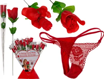 Obrázek produktu pro GiftyCity Krajkové tanga v růži, červené