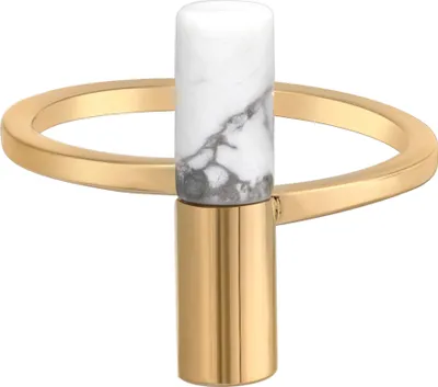 Produktbild von cai Ring 925/- Sterling Silber gelb 050 (15,9) Howlith weiß 360272375