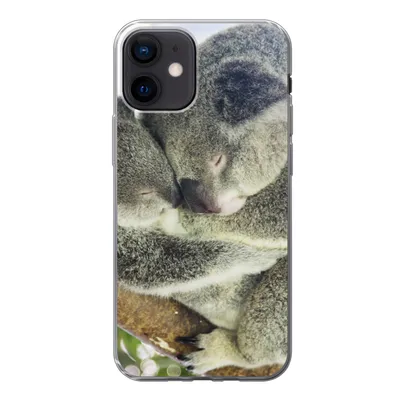 Produktbild von MuchoWow® Handyhülle Schutzhülle Hülle für iPhone 12 Koalas - Knuddeln - Tiere - Jungen - Mädchen Silikon Softcase Handy Hülle - Schutzhülle