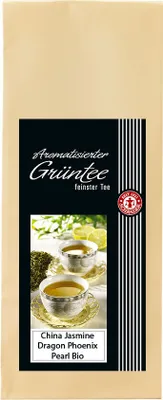 Produktbild von Schrader Grüner Tee China Jasmine Dragon Phoenix Pearl Bio, aromatisiert