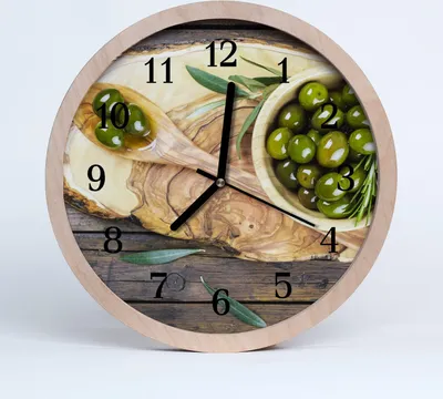 Produktbild von Holzuhr 20fi cm wanduhr - Oliven aus Holz Wohnzimmer