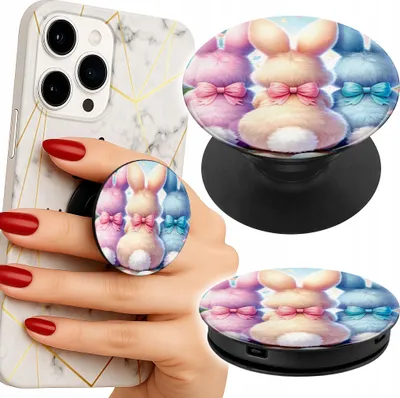 Zdjęcie produktu dla Uchwyt Do Telefonu Popsocket Na Palce/Stojak Świąteczne, Królik, Wielkanoc