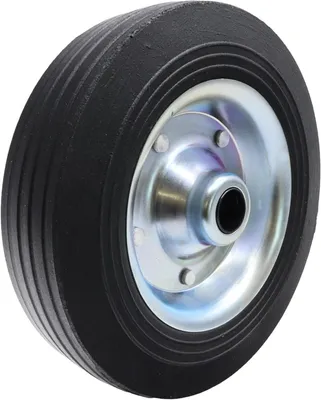 Productafbeelding van Reservewiel Voorloopwiel - Stevig Wiel - Trailer Ondersteuning - Massieve Rubberband - 200 x 50 mm - Zilverkleurig