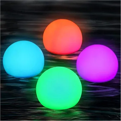 Produktbild von LED Poollichter Set mit 4 Drehbaren RGB LED Schwimmbad- und Teichlampen mit Fernbedienung - 16 Farben wechselbar - für Schwimmbad, Garten, Teich und Party