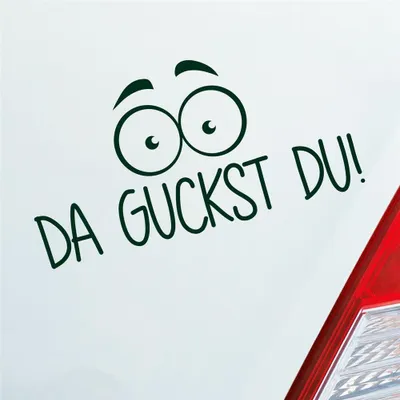 Produktbild von Auto Aufkleber Da guckst du! Augen wundern 19,4x10 cm Dunkelgrün Sticker Heckscheibenaufkleber