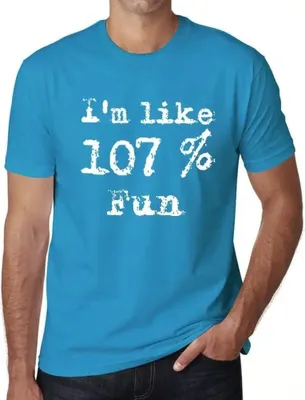 Produktbild von Herren Grafik T-Shirt Ich bin zu 107% lustig – I'm Like 107% Fun – Öko-Verantwortlich Vintage Jahrgang Kurzarm Lustige Druck Geburtstag Geschenk Mann