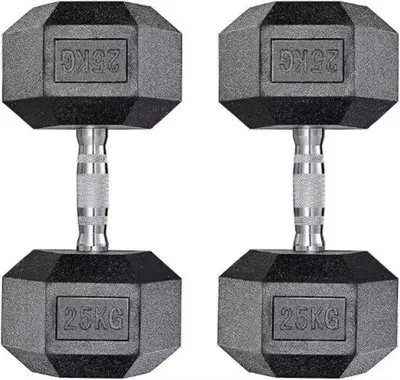 Obrázek produktu pro Sada činek - Činky - Činky - Pro silový trénink a domácí fitness - Kompaktní ocelové činky 25 kg - Sada 2 kusů