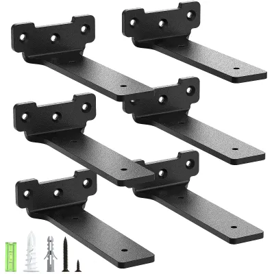 Imagen del producto de Soportes metálicos para estanterías, 15 cm, juego de 6 unidades, capacidad de carga de 70 kg, color , para montaje en pared