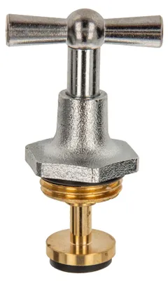 Produktbild von tecuro Ventiloberteil 1/2 Zoll, mit Knebel und Rückflussverhinderer, Messing matt verchromt