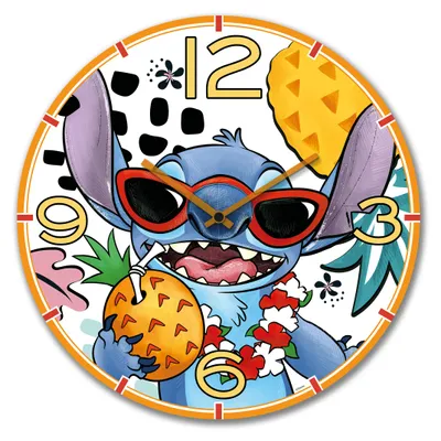 Produktbild von EGAN DISNEY STITCH, Wanduhr, Durchmesser 35 cm, weiß