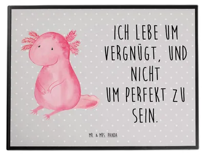 Produktbild von Mr. & Mrs. Panda Schreibunterlage Axolotl Niedlich - Grau Pastell - Geschenk, schreibtischunterlagen, schreibmatte, schreibtischunterlage, Tischunterlage, tischpad, Liebe
