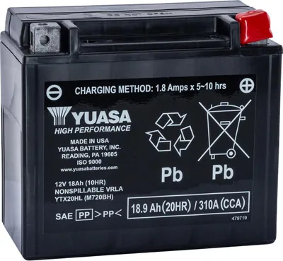 Obrázek produktu pro Baterie YUASA YTX20HL / YTX20HL-BS AGM 12V 18Ah baterie pro motocykly / čtyřkolky / čtyřkolky, bezúdržbová, uzavřená, přednabitá