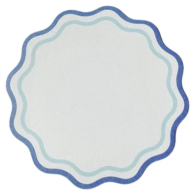 Produktbild von Tischset aus Kunstleder mit gewelltem Rand, hitzebeständig, rutschfest, wärmeisolierend, wasserdicht, Tischschutz, Dekoration, Küchenzubehör