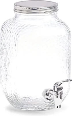 Productafbeelding van Famanu drankdispenser met uitschenktuit – Transparant/Zilver
