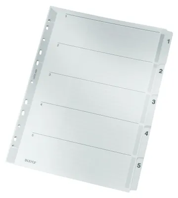 Zdjęcie produktu dla Leitz 4323-00-00 4323 Indeks numeryczny - 1-5, A4, karton, 5 arkuszy, szary