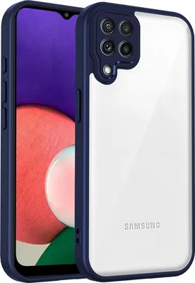 Produktbild von Hülle für Samsung Galaxy A22 4G Transparente Rückseite TPU Bumper Stoßfest Handyhülle Blau