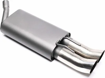 Produktbild von Sportauspuff 2x76mm DTM hoch rund scharf mit ABE für Renault Twingo I Typ C06