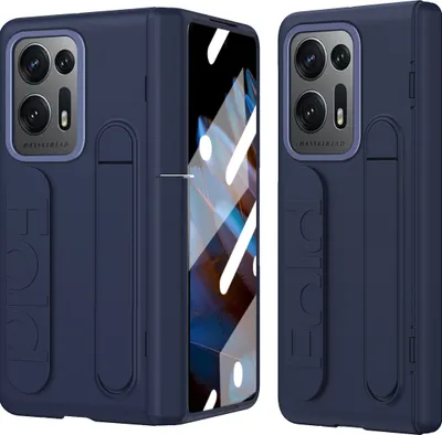 Obrázek produktu pro Pouzdro s popruhem na Oppo Find N2 vestavěnou ochranou displeje, stojánkem a ochrana pantu modré