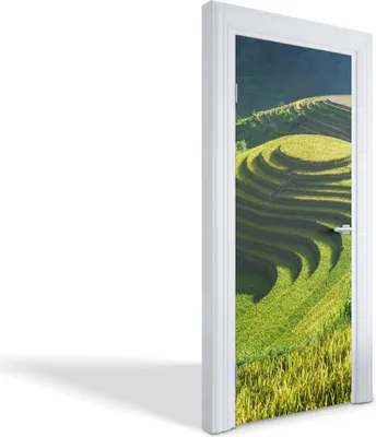 Produktbild von Türaufkleber Innentüren Selbstklebende Kreativ Wandsticker - Reisterrassen - 85 x 205 cm