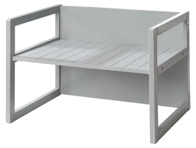Produktbild von roba Sitzbank für Kinder im Landhausstil - Bank zum Wenden mit 2 Sitzhöhen - als Kindertisch verwendbar - Bis 60 kg belastbar - Holz grau lackiert
