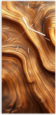 Produktbild von Wanduhr aus Glas mit Motiv Holzstruktur- 30 x 60 cm - inkl. Aufhängesystem