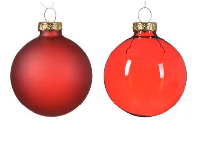 Productafbeelding van Kerstbal glas d6 cm kerstrood 6st kerst Decoris