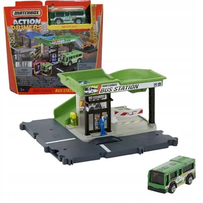 Produktbild von Matchbox Action Drivers Busbahnhof Set mit Spielzeugbus