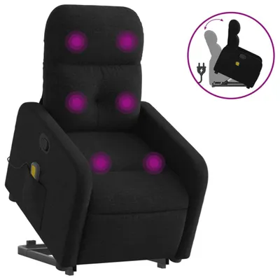 Produktbild von vidaXL Massagesessel mit Aufstehhilfe Schwarz Stoff