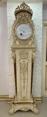 Produktbild von Casa Padrino Luxus Barock Standuhr Creme / Braun / Gold - Prunkvolle Massivholz Uhr im Barockstil - Luxus Möbel im Barockstil - Barock Möbel - Barock Interior - Barock Standuhren
