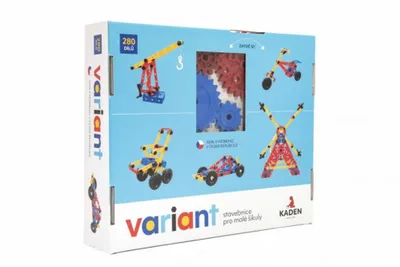 A product box for a building toy set, displaying various models that can be built.